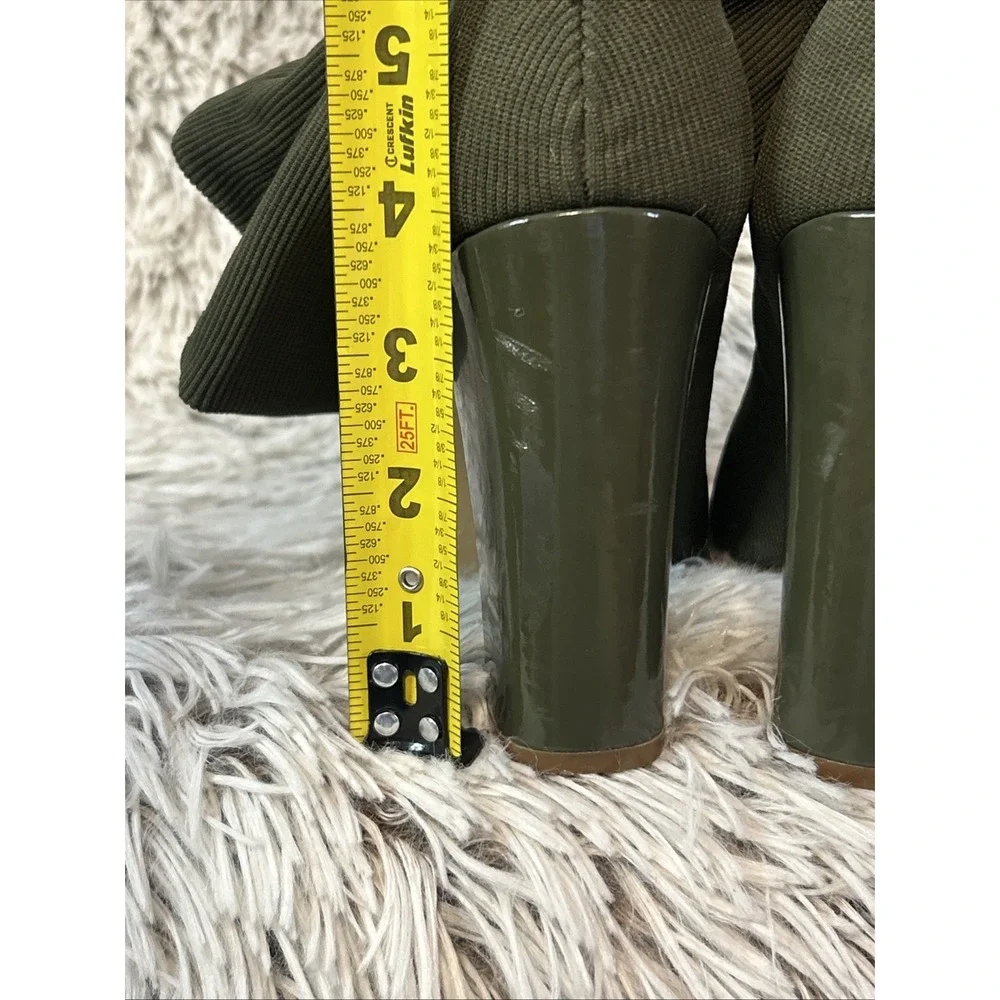 Madden Girl Andie‎ Olive Green Mid Calf Stretchy Slouch Tall Boots Size 10
